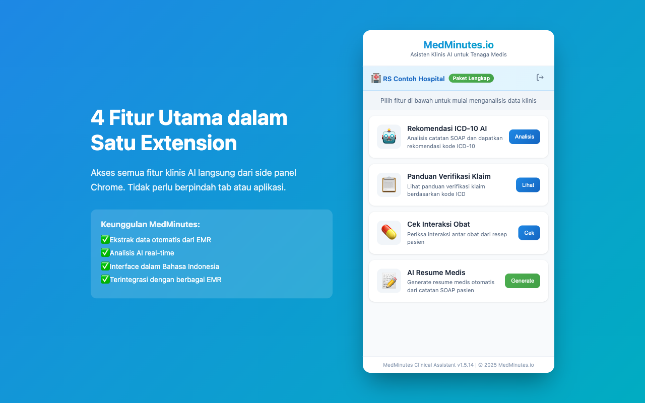 MedMinutes Clinical Assistant - Home Menu