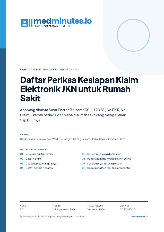 Sampul Daftar Periksa Kesiapan Klaim Elektronik JKN untuk Rumah Sakit