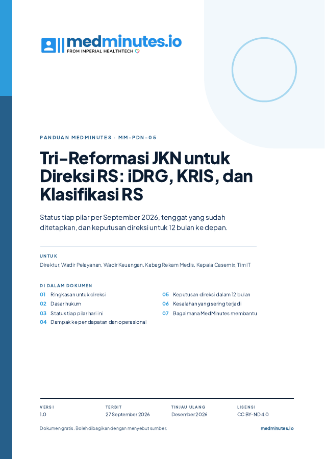 Sampul Tri-Reformasi JKN untuk Direksi RS: iDRG, KRIS, dan Klasifikasi RS